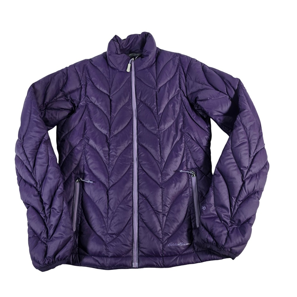 Eddie Bauer Womens XS Purple EB700 Down Puffer Jacket Full Zip Insulated
